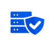 Blue secure server icon